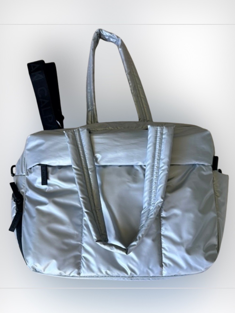 Calpak Luka Duffel in Metallic Silver | Best Travel Carryon Bag